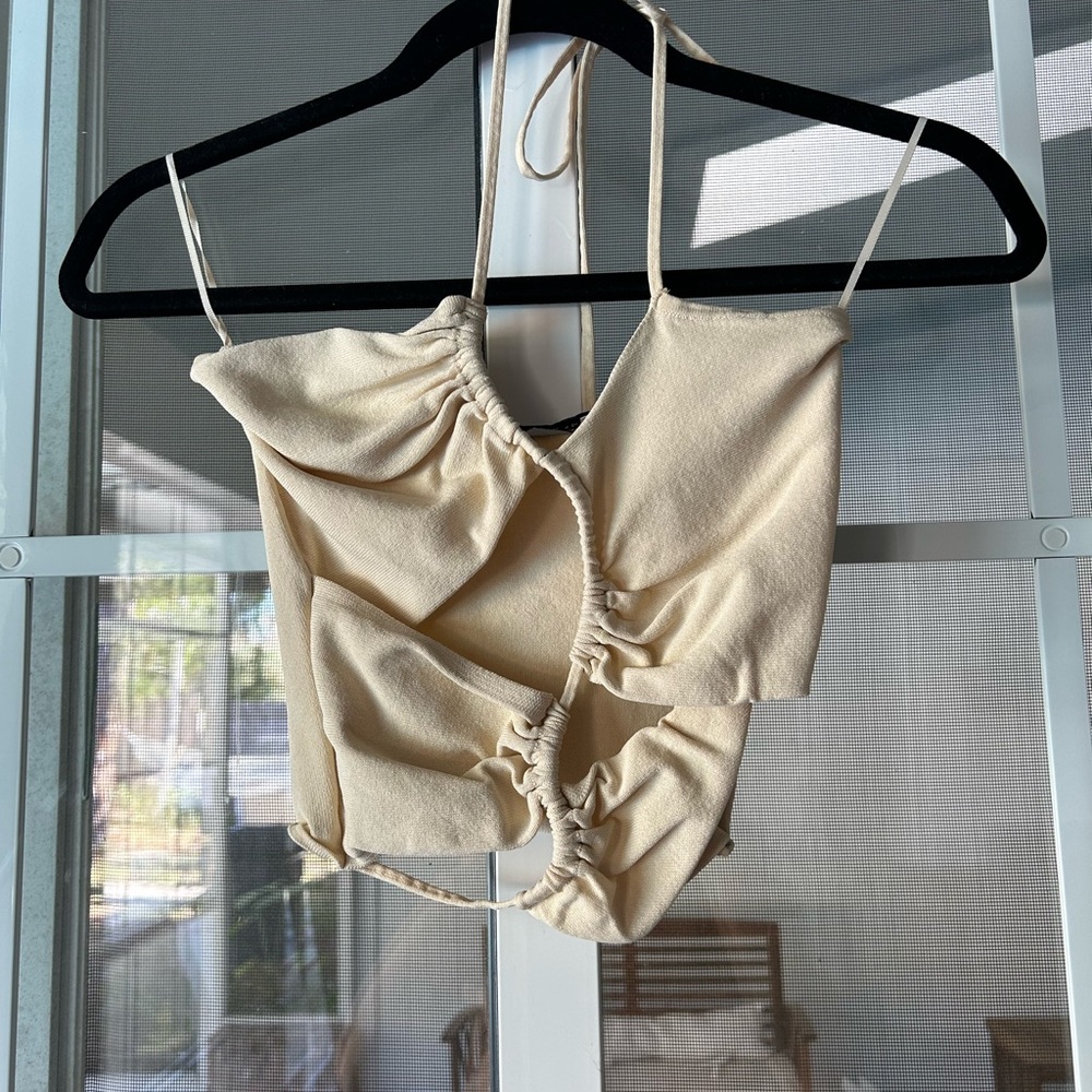 Zara cutout halter crop top.